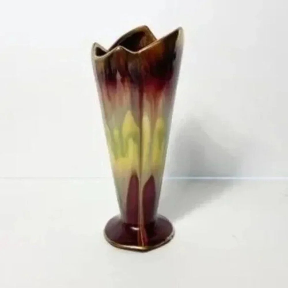 Vintage Bay Keramik Pottery Drip Glaze Vase Multicolor 9